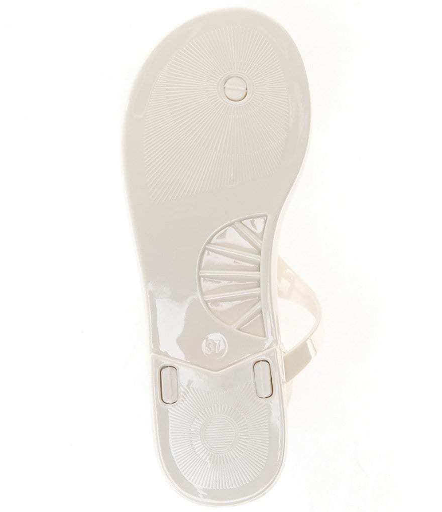 Kurt Geiger London Maddison Patent Logo Ornament T-Bar Sandals - Bone - view 7