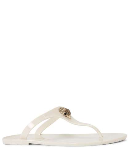 Kurt Geiger London Maddison Patent Logo Ornament T-Bar Sandals - Bone - view 1