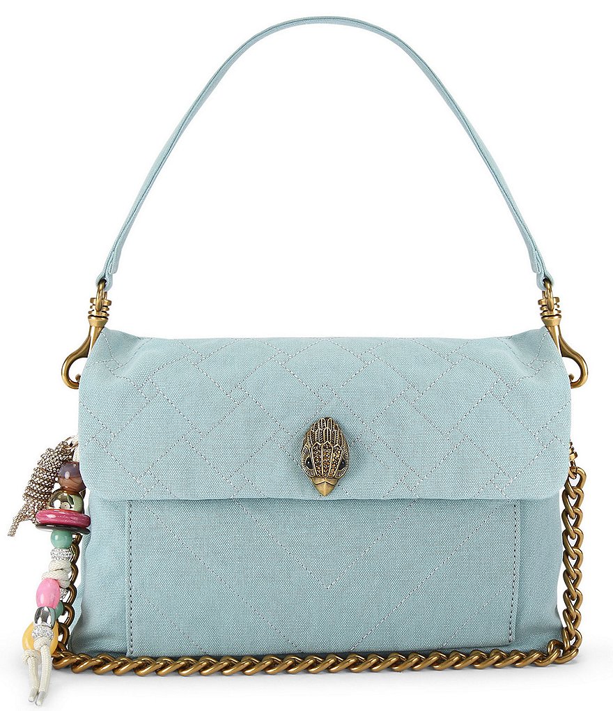 Kurt Geiger London Celia Canvas Shoulder Bag - Light Blue - view 1