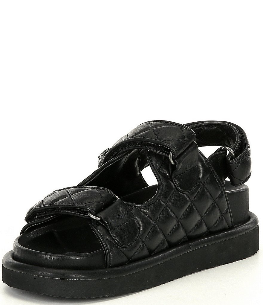 Kurt Geiger London Orson Leather Quilted Platform Slingback Sandals - Black - view 4
