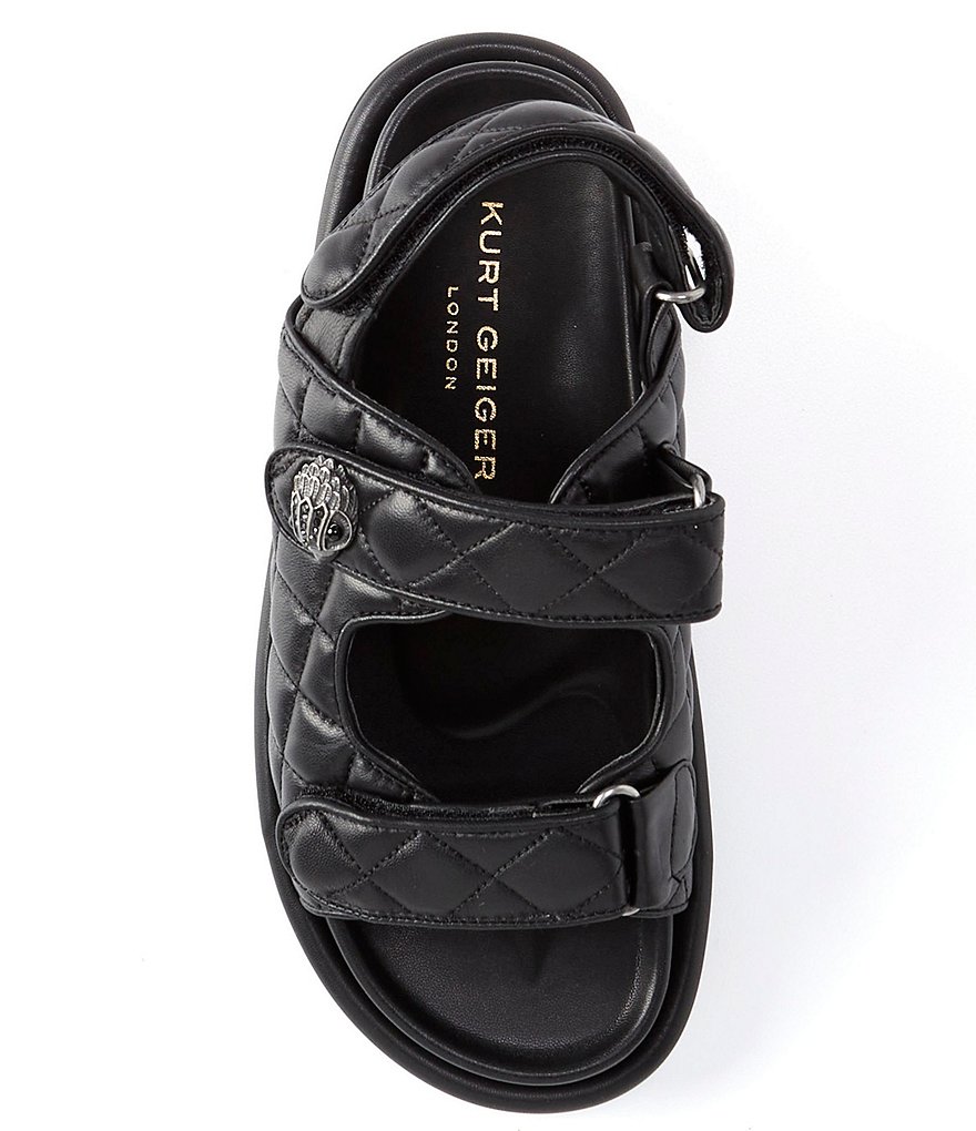 Kurt Geiger London Orson Leather Quilted Platform Slingback Sandals - Black - view 5