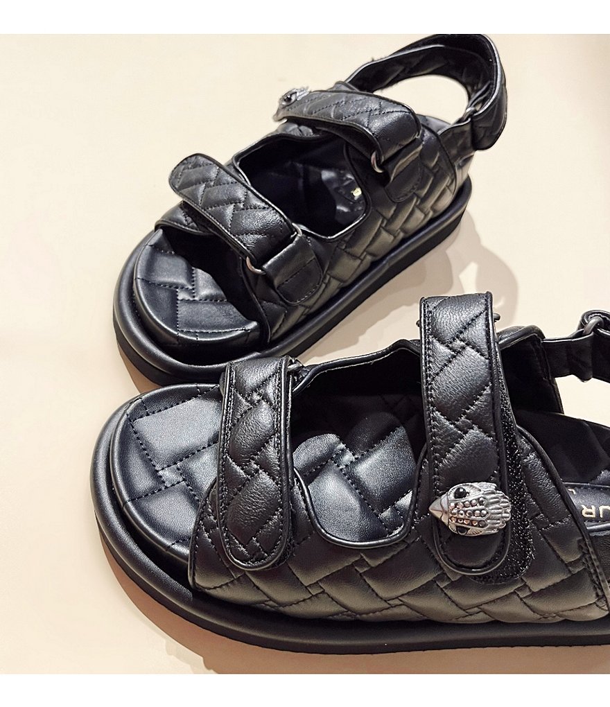 Kurt Geiger London Orson Leather Quilted Platform Slingback Sandals - Black - view 9