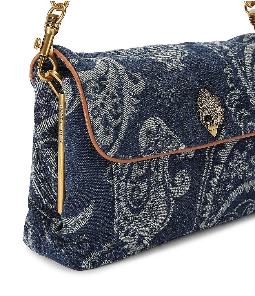 Kurt Geiger London Celia Denim Paisley Shoulder Bag - Blue denim - view 5
