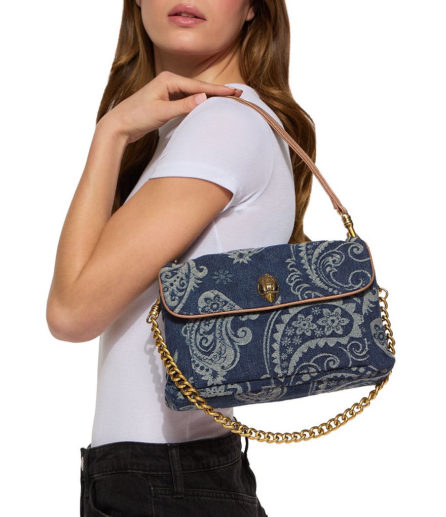 Kurt Geiger London Celia Denim Paisley Shoulder Bag - Blue denim - view 6