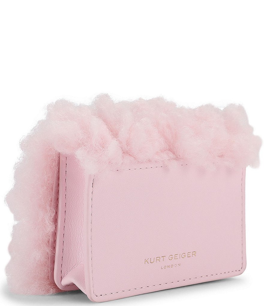 Kurt Geiger London Micro Kensington Eagle Faux Fur Crossbody Bag - Light Pink - view 12