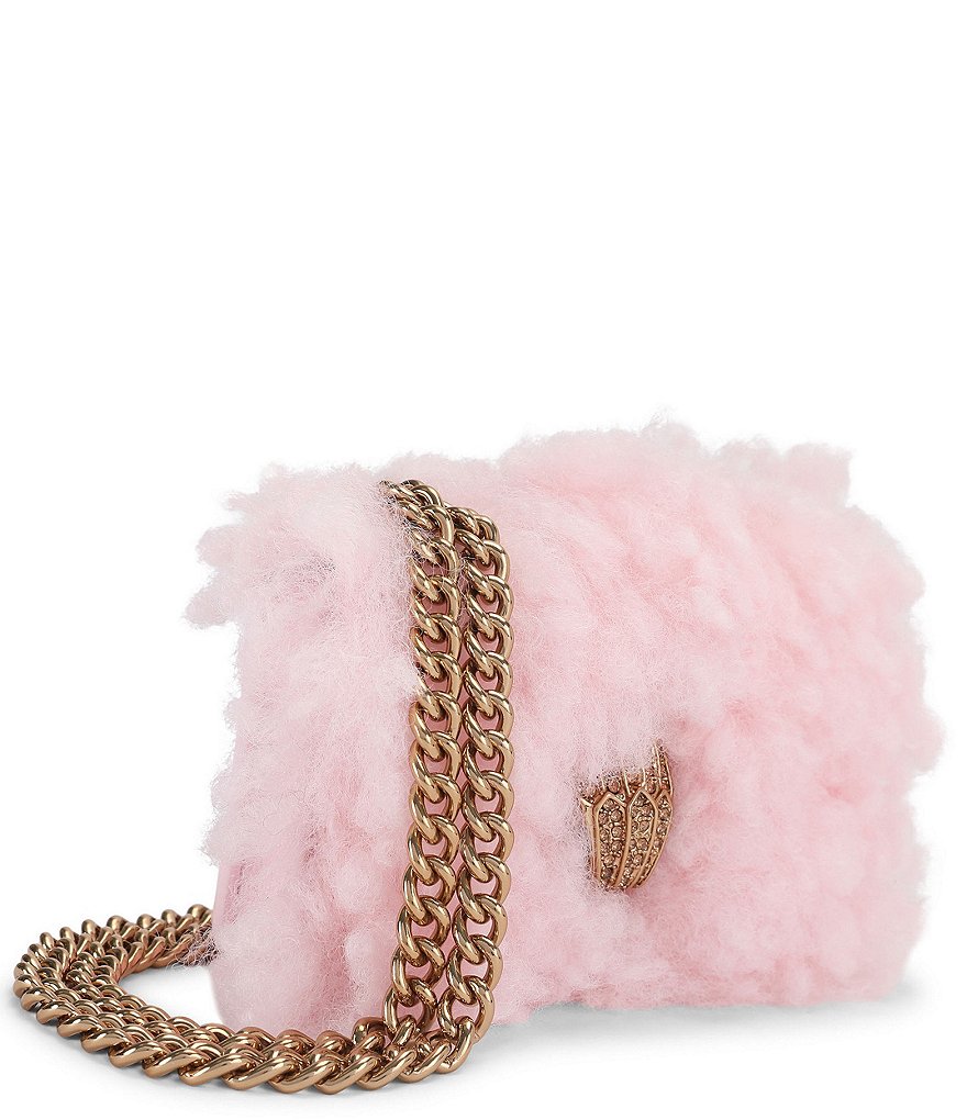 Kurt Geiger London Micro Kensington Eagle Faux Fur Crossbody Bag - Light Pink - view 13