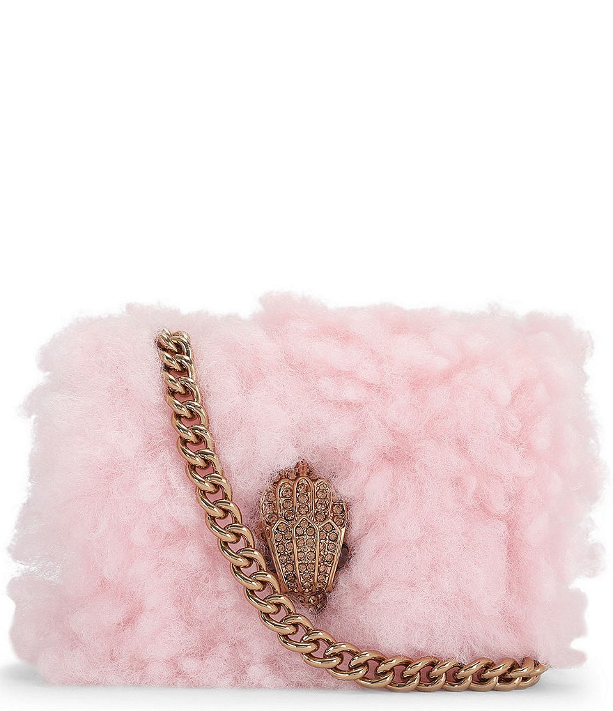 Kurt Geiger London Micro Kensington Eagle Faux Fur Crossbody Bag - Light Pink - view 11