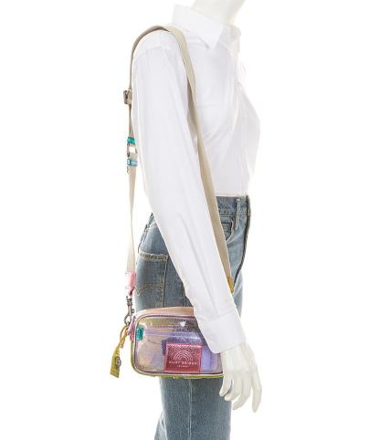 Kurt Geiger London Southbank Small Rainbow Glitter Clear Vinyl Camera Bag - Multi - view 5