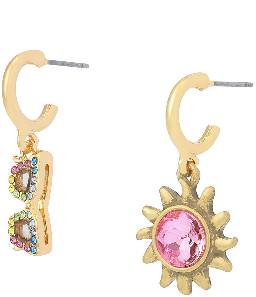 Kurt Geiger London Celestial Sunburst & Sunglasses Resort Mismatch Drop Earrings - Multi - view 2