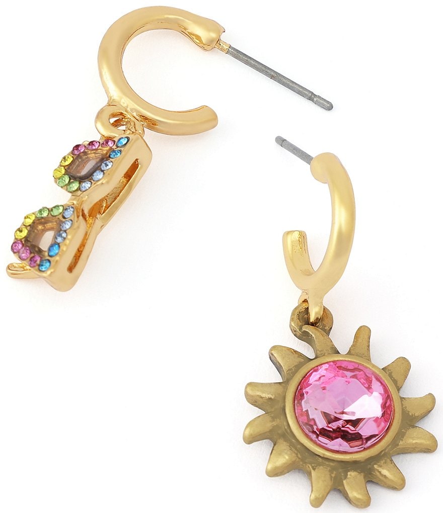 Kurt Geiger London Celestial Sunburst & Sunglasses Resort Mismatch Drop Earrings - Multi - view 3