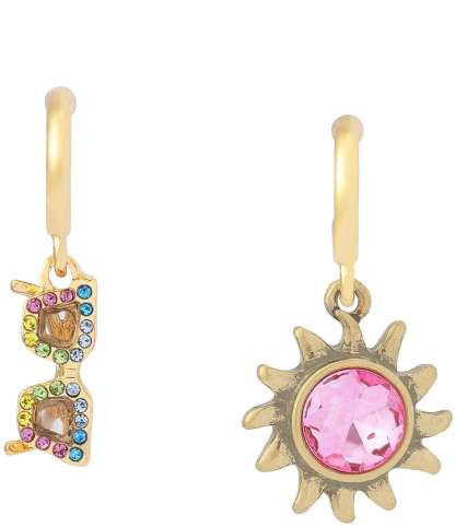 Kurt Geiger London Celestial Sunburst & Sunglasses Resort Mismatch Drop Earrings - Multi - view 1