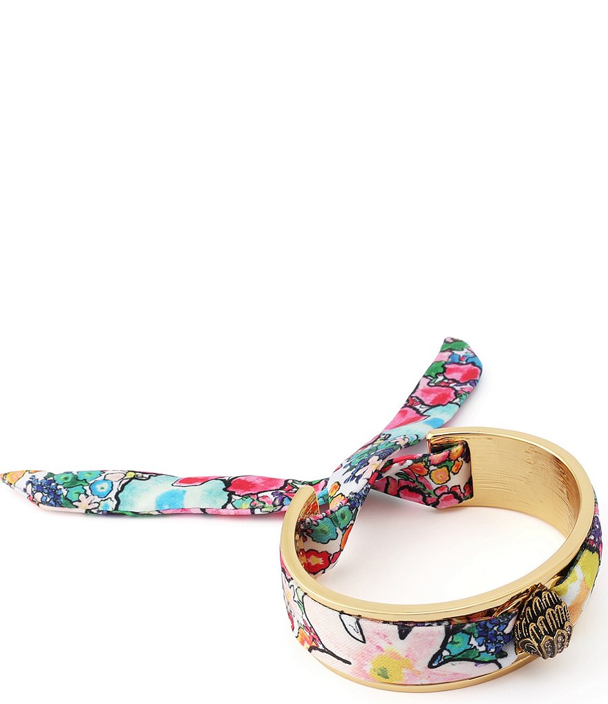 Kurt Geiger London Signature Eagle Floral Resort Fabric Cuff Bracelet - Multi - view 2