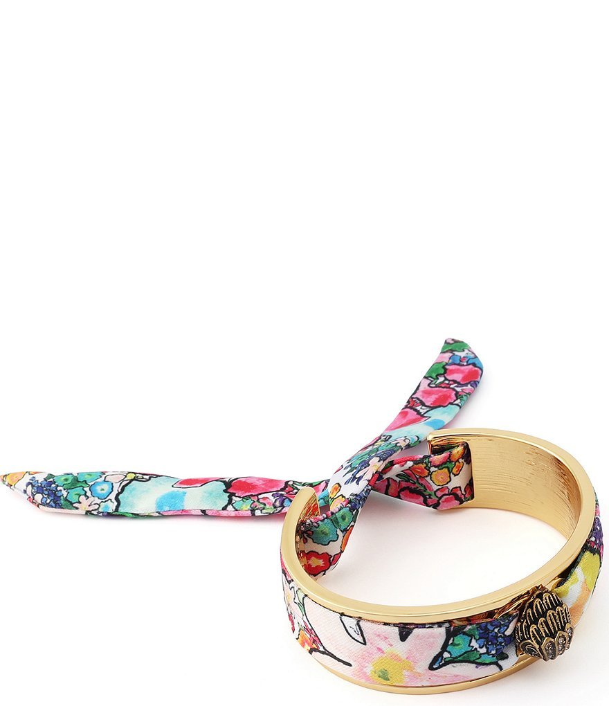 Kurt Geiger London Signature Eagle Floral Resort Fabric Cuff Bracelet - Multi - view 2