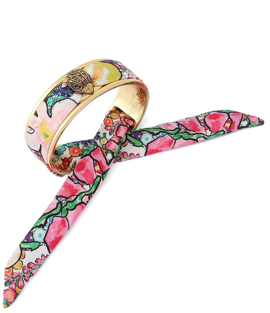 Kurt Geiger London Signature Eagle Floral Resort Fabric Cuff Bracelet - Multi - view 3