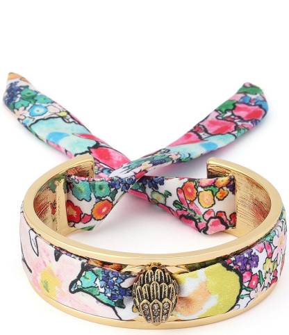 Kurt Geiger London Signature Eagle Floral Resort Fabric Cuff Bracelet - Multi - view 1