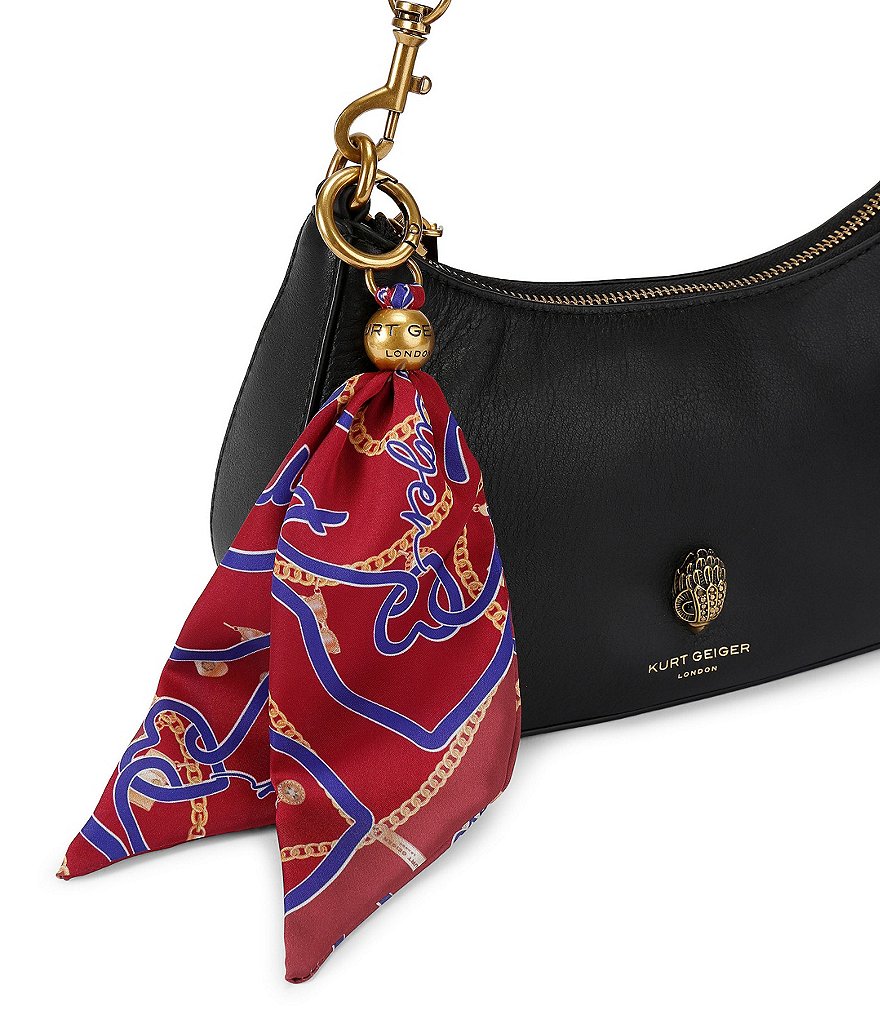 Kurt Geiger London Sloane Scarf Key Chain Hobo Crossbody Shoulder Bag - Black - view 10