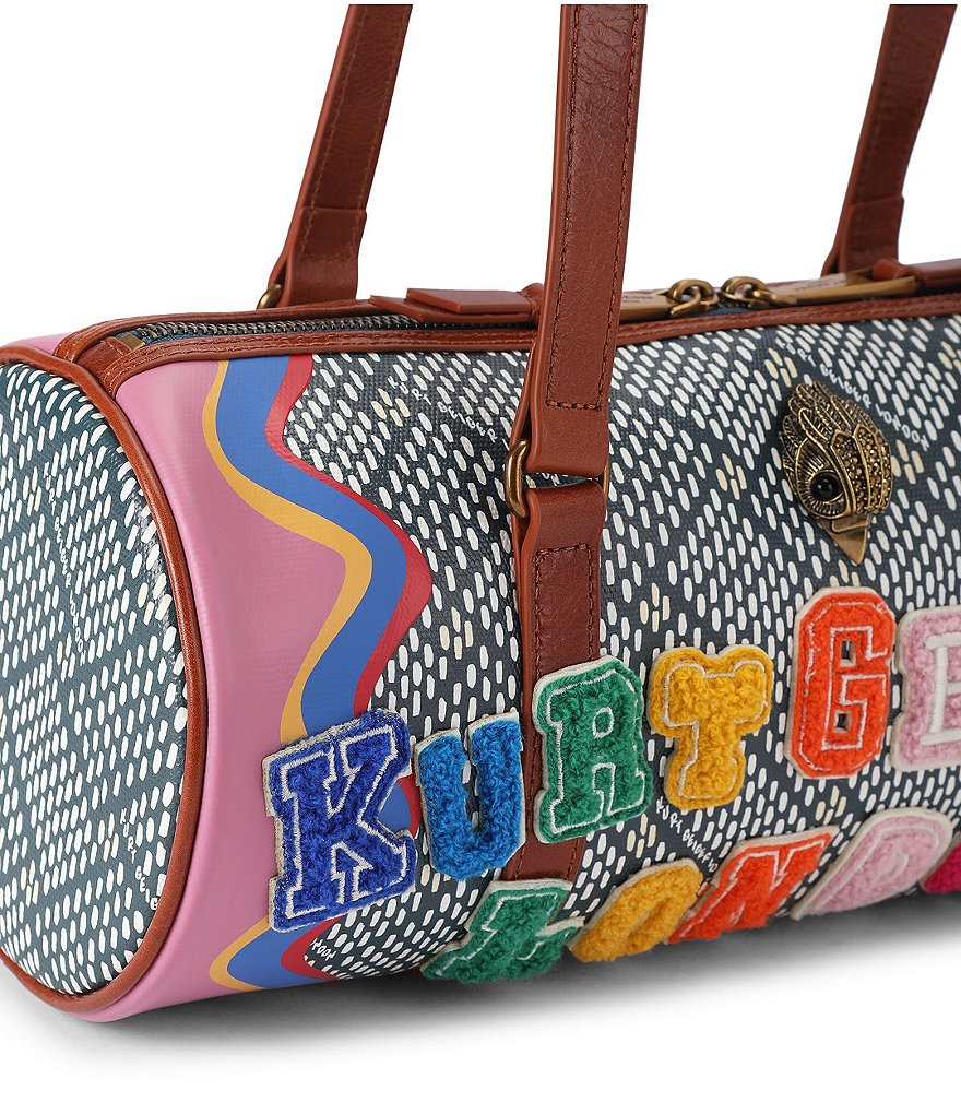 Kurt Geiger London Kensington Canvas Patches Barrel Shoulder Bag - Multi - view 4