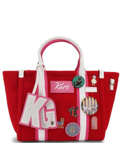 Kurt Geiger London Southbank Animal Patches & Buttons Small Tote Bag - Red - view 1
