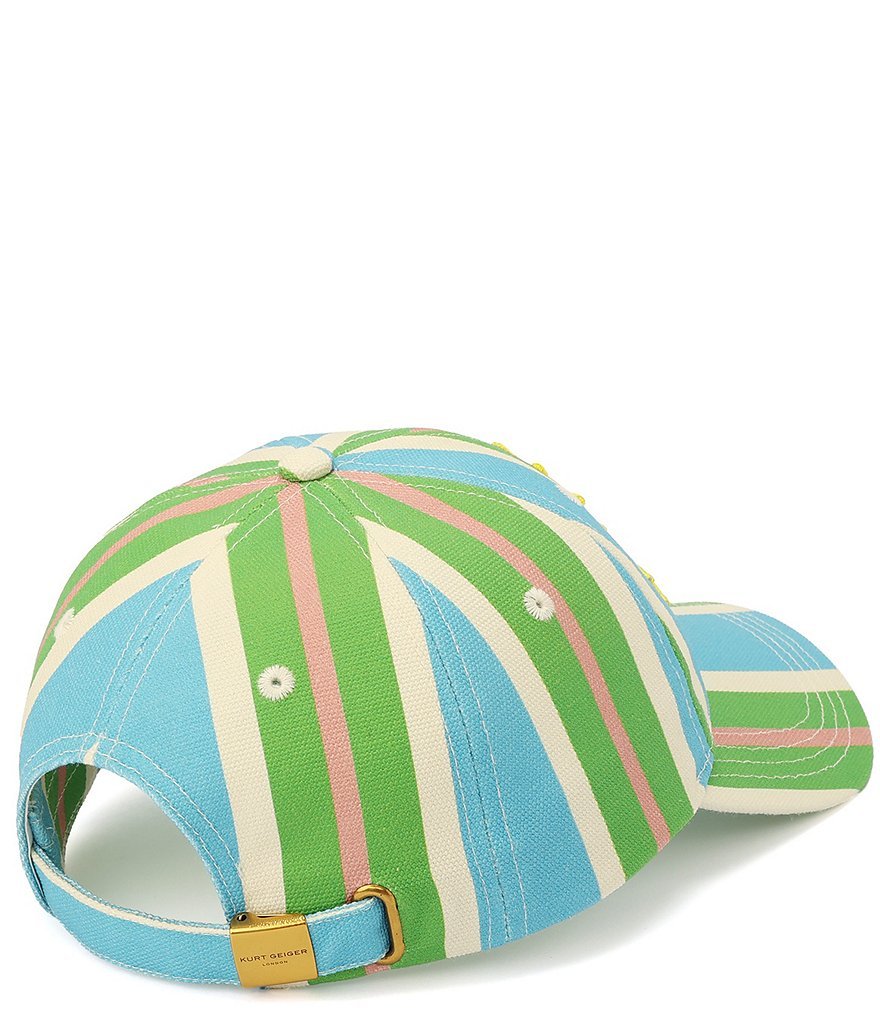 Kurt Geiger London Kurt Cabana Striped Baseball Cap - Bright Blue - view 3