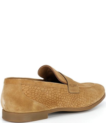 Kurt Geiger London Men's Aldgate Flex Croco Embossed Suede Loafers - Camel - view 8