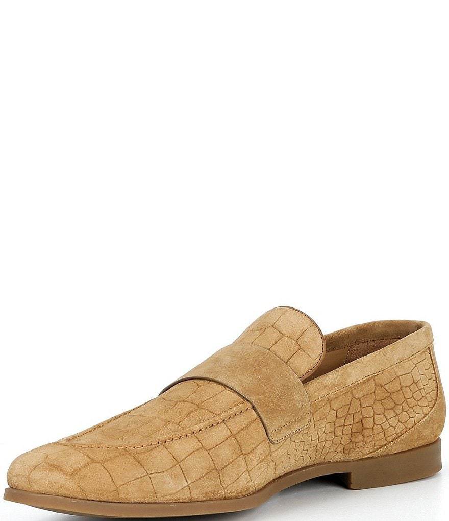 Kurt Geiger London Men's Aldgate Flex Croco Embossed Suede Loafers - Camel - view 10