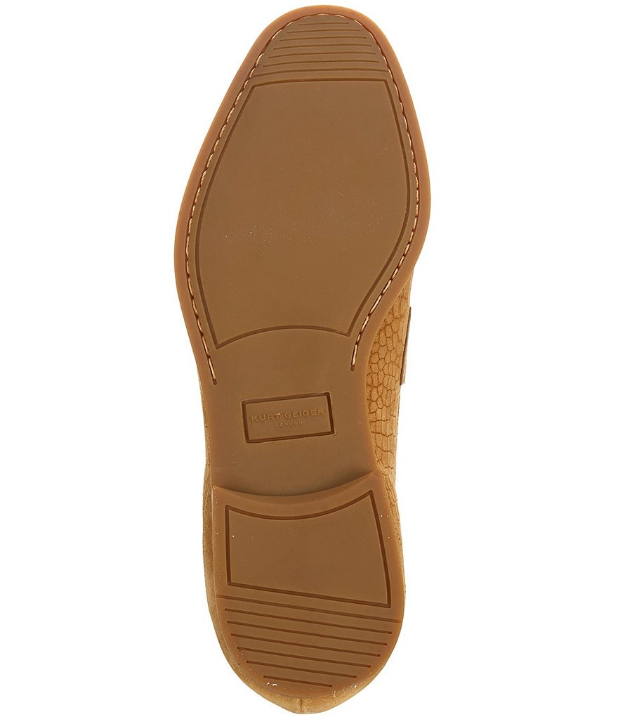 Kurt Geiger London Men's Aldgate Flex Croco Embossed Suede Loafers - Camel - view 12