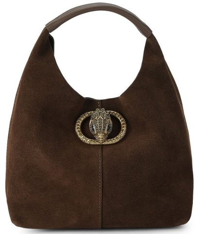 Kurt Geiger London Chelsea Small Slouch Suede Hobo Bag - Dark Brown - view 1