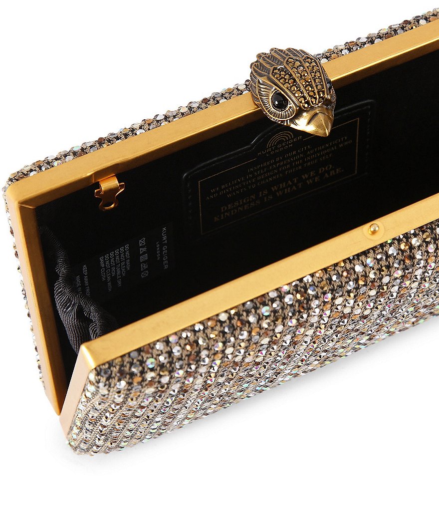 Kurt Geiger London Crystal Kensington Clutch Crossbody Bag - Beige - view 3