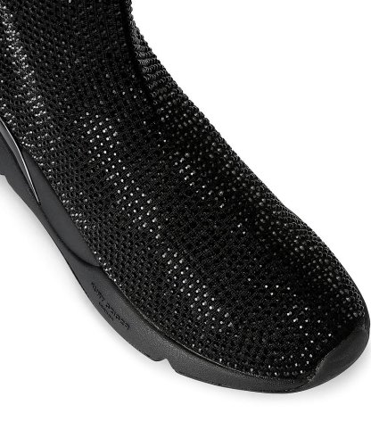 Kurt Geiger London Sterling Embellished Sock Runner Sneakers - Black - view 3