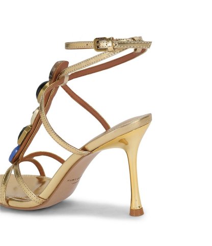 Kurt Geiger London Lou Lou Crystal Gem Embellished Dress Sandals - Gold - view 3