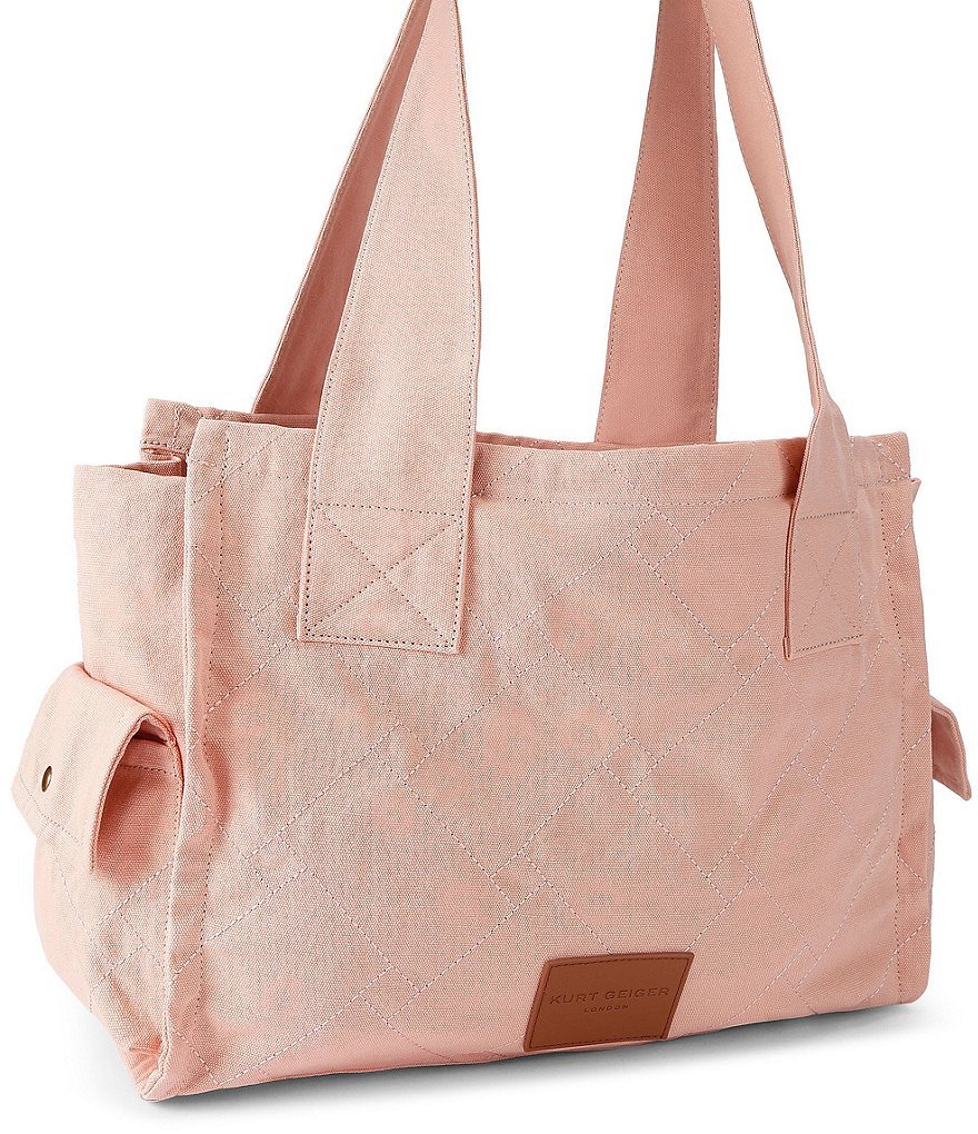 Kurt Geiger London Celia Canvas Tote Shoulder Bag - Light Pink - view 8