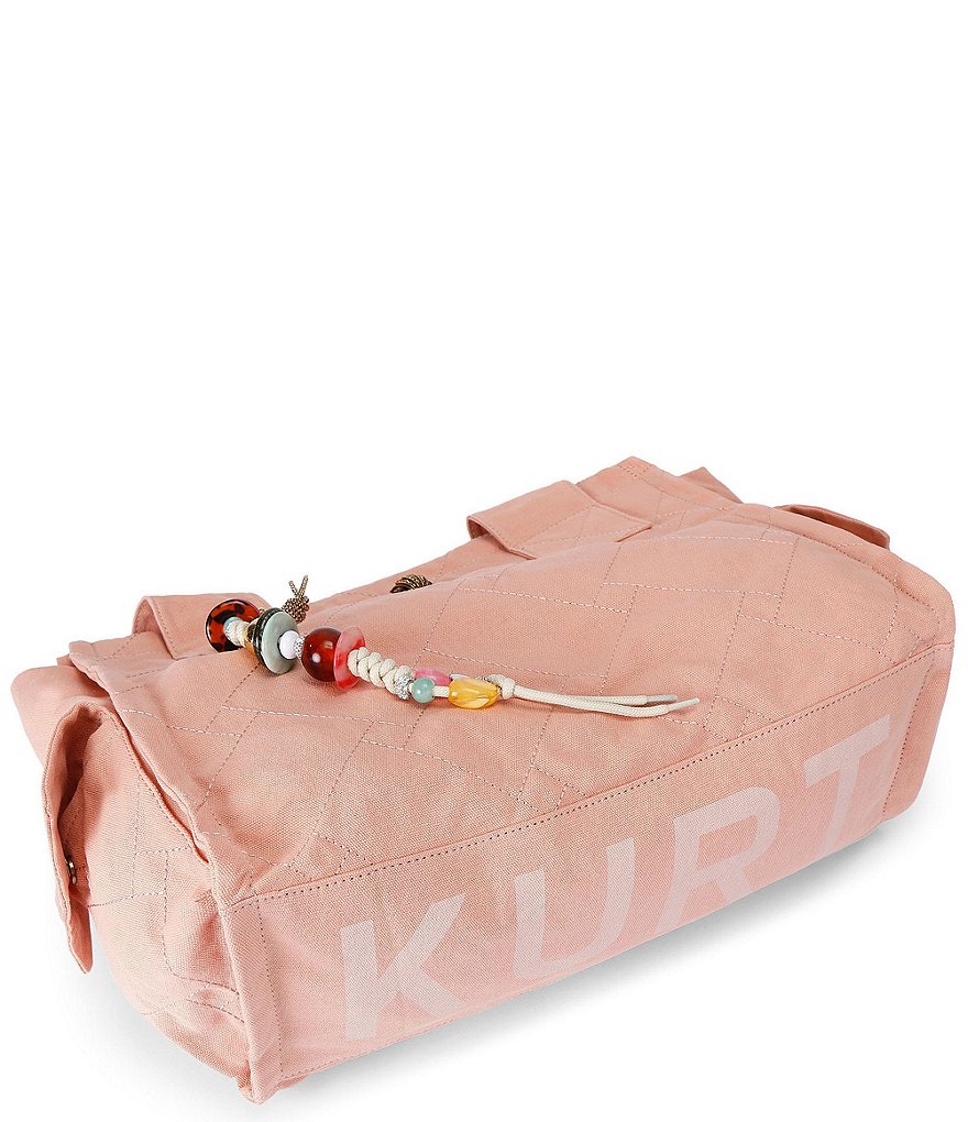 Kurt Geiger London Celia Canvas Tote Shoulder Bag - Light Pink - view 9