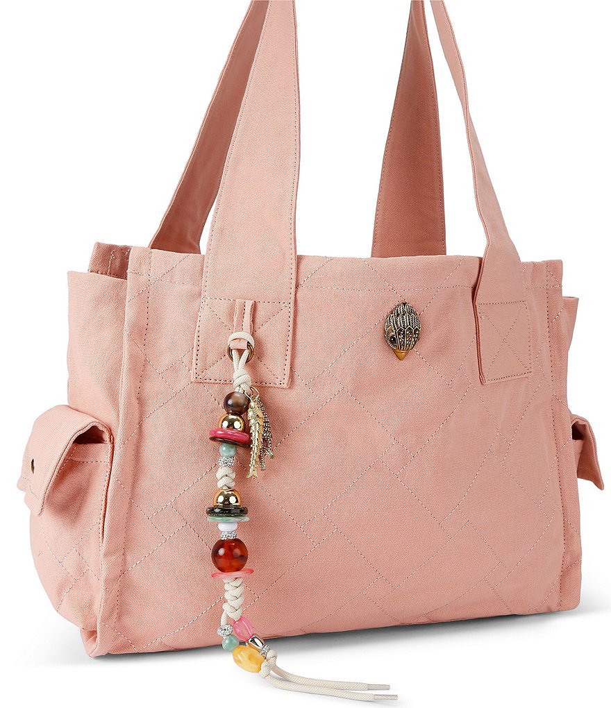 Kurt Geiger London Celia Canvas Tote Shoulder Bag - Light Pink - view 10