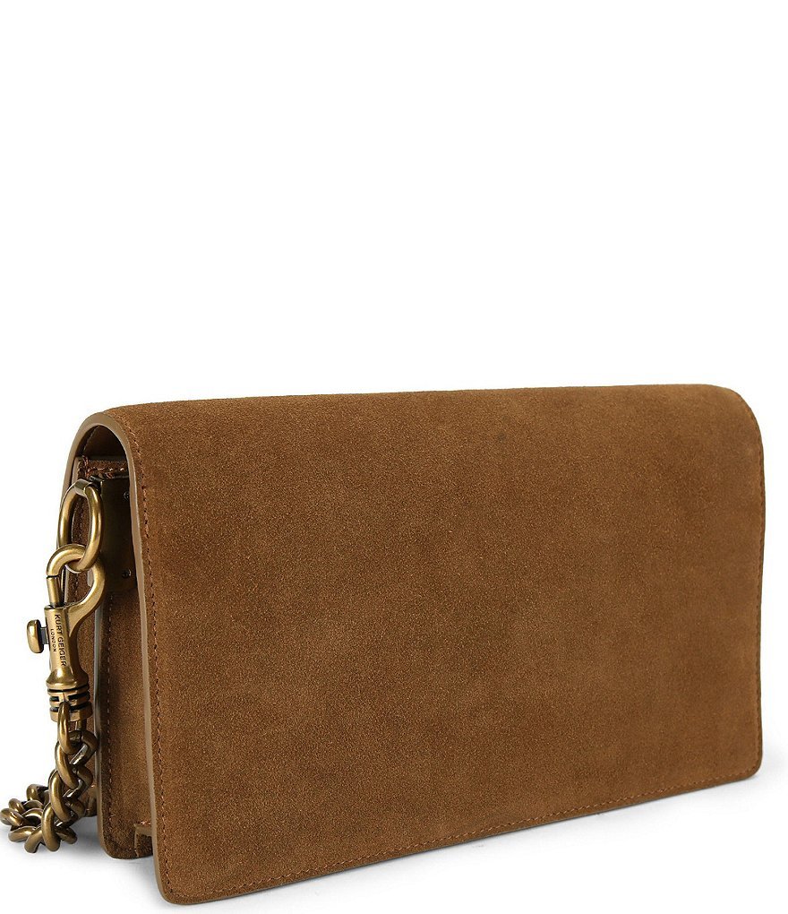 Kurt Geiger London Sloane Soft Suede Jeweled Animal Print Hardware Shoulder Bag - Tan - view 2