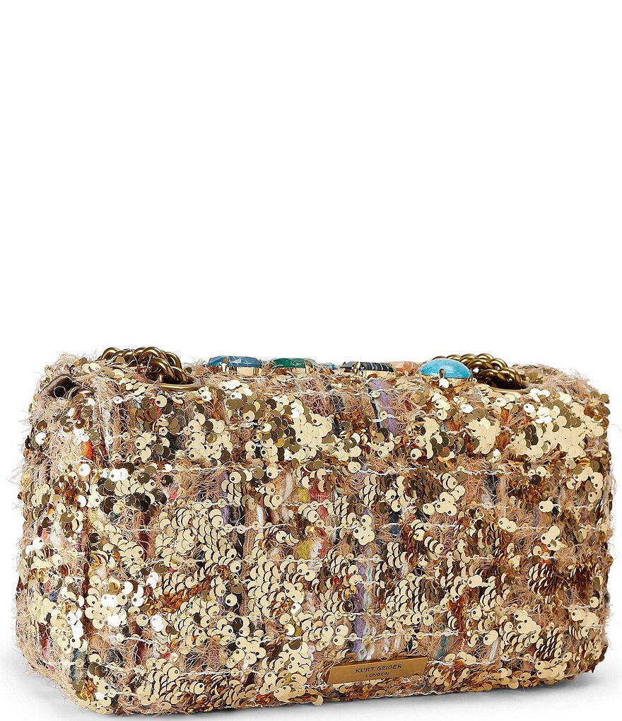 Kurt Geiger London Pimlico Sequin Jeweled Shoulder Crossbody Bag - Gold - view 2