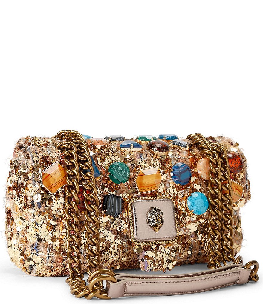 Kurt Geiger London Pimlico Sequin Jeweled Shoulder Crossbody Bag - Gold - view 3