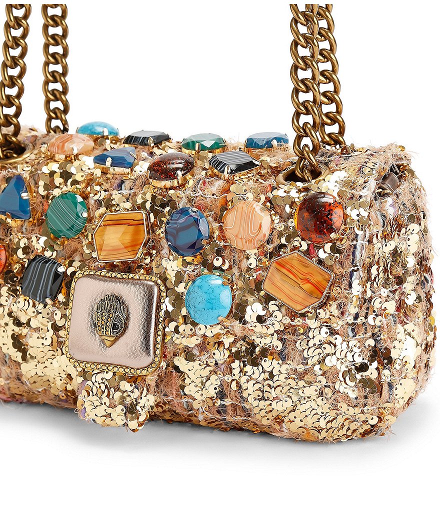 Kurt Geiger London Pimlico Sequin Jeweled Shoulder Crossbody Bag - Gold - view 4