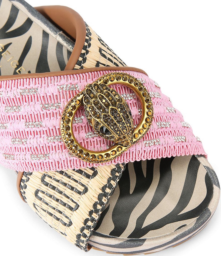 Kurt Geiger London Chelsea Mixed Media Cross Strap Platform Slide Sandals - Pink - view 3