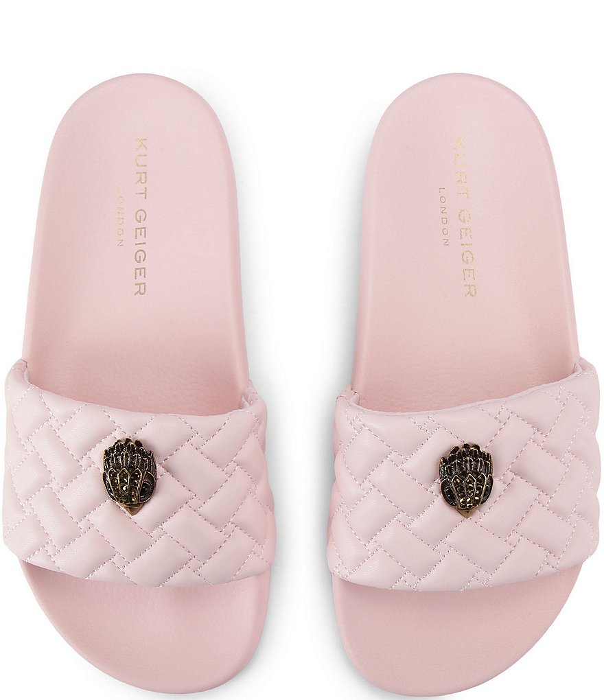 Kurt Geiger London Women's Meena Quilted Logo Ornament Pool Slide Sandals - Pale Pink - view 14