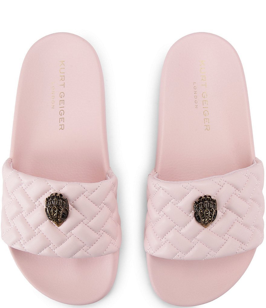 Kurt Geiger London Women's Meena Quilted Logo Ornament Pool Slide Sandals - Pale Pink - view 14