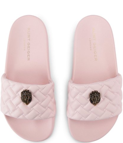 Kurt Geiger London Women's Meena Quilted Logo Ornament Pool Slide Sandals - Pale Pink - view 14
