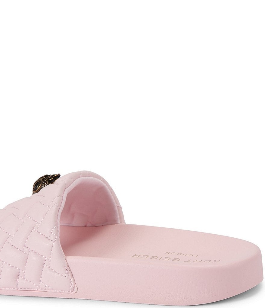 Kurt Geiger London Women's Meena Quilted Logo Ornament Pool Slide Sandals - Pale Pink - view 16