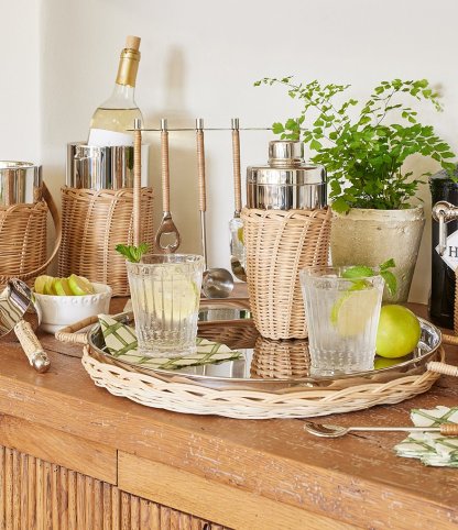 Southern Living Clear Ribbed Double Old-fashion Glasses, Set of 4 - Clear - view 6