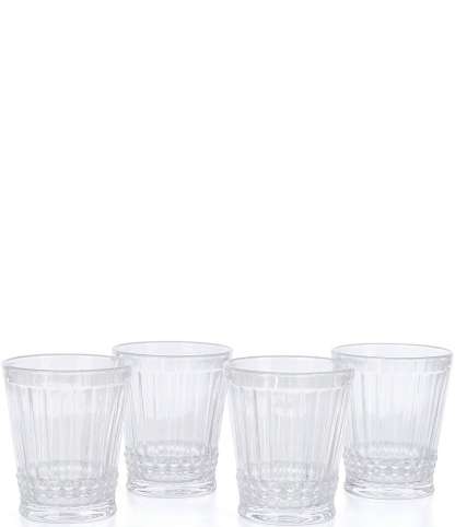 Southern Living Clear Ribbed Double Old-fashion Glasses, Set of 4 - Clear - view 1