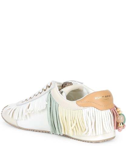 Kurt Geiger London Islington Suede Beaded Fringe Sneakers - Cream - view 3