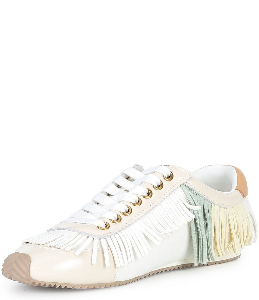 Kurt Geiger London Islington Suede Beaded Fringe Sneakers - Cream - view 4
