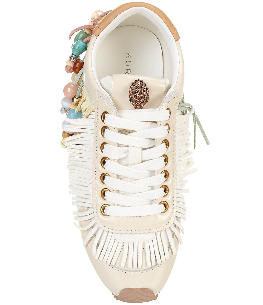 Kurt Geiger London Islington Suede Beaded Fringe Sneakers - Cream - view 5