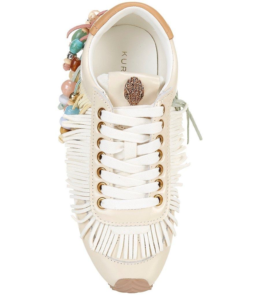 Kurt Geiger London Islington Suede Beaded Fringe Sneakers - Cream - view 5