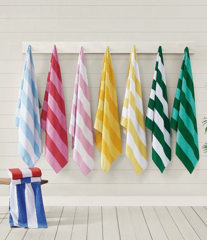 Noble Excellence Summer Shop Collection Striped Beach Towel - Fuschia/Pink - view 4