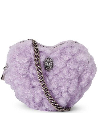 Kurt Geiger London Micro Heart Faux Fur Crossbody Bag - Lilac - view 5
